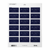 Navy Blue Large Script Modern Return Address Label Adressaufkleber (Vorne)