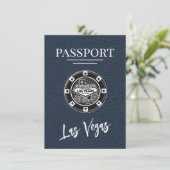 Navy Blue Las Vegas Passport Save the Date (Stehend Vorderseite)