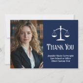 Navy Blue Law Office Custom Lawyer Dankeskarte (Vorderseite)