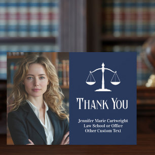Navy Blue Law Office Custom Lawyer Dankeskarte