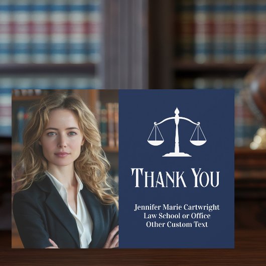 Navy Blue Law Office Custom Lawyer Dankeskarte