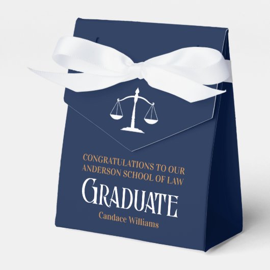 Navy Blue Law School Custom Graduation Party Geschenkschachtel (Vorderseite)