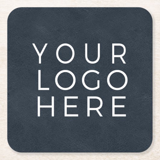 Navy Blue Leaaalook Custom Business Logo Rechteckiger Pappuntersetzer (Vorderseite)