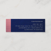 Navy-Blue-Leder und Metallic-Pink-Panel-Monogramm Mini Visitenkarte (Rückseite)