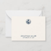 Navy Blue Legal Emblem Note Card Mitteilungskarte (Vorderseite)