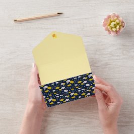 Navy Blue Lemon Art - Erfrischendes Citrus Design All In One Einladung