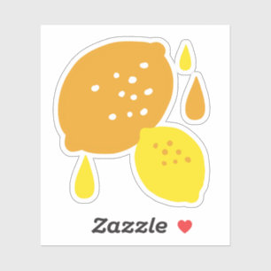 Navy Blue Lemon Art - Erfrischendes Citrus Design Aufkleber