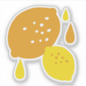 Navy Blue Lemon Art - Erfrischendes Citrus Design Aufkleber (Vorderseite)