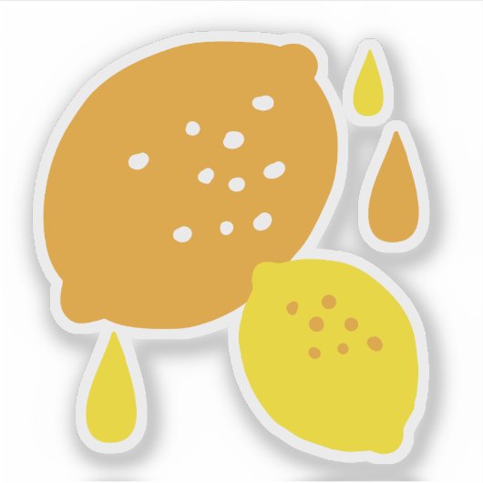 Navy Blue Lemon Art - Erfrischendes Citrus Design Aufkleber (Vorderseite)