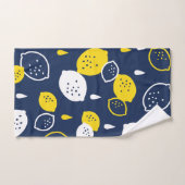 Navy Blue Lemon Art - Erfrischendes Citrus Design Badhandtuch Set (Handtuch)