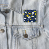 Navy Blue Lemon Art - Erfrischendes Citrus Design Button (Beispiel)