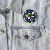Navy Blue Lemon Art - Erfrischendes Citrus Design Button (Beispiel)