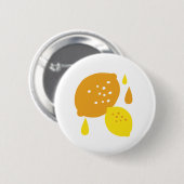 Navy Blue Lemon Art - Erfrischendes Citrus Design Button (Vorne & Hinten)