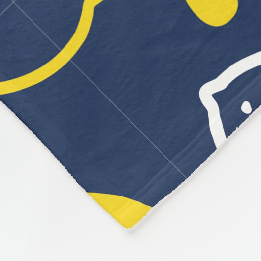 Navy Blue Lemon Art - Erfrischendes Citrus Design Fleecedecke (Ecke)