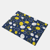 Navy Blue Lemon Art - Erfrischendes Citrus Design Fußmatte (Schrägansicht)