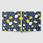 Navy Blue Lemon Art - Erfrischendes Citrus Design Gästebuch (Voll)