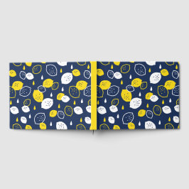 Navy Blue Lemon Art - Erfrischendes Citrus Design Gästebuch