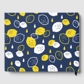 Navy Blue Lemon Art - Erfrischendes Citrus Design Gästebuch (Rückseite)