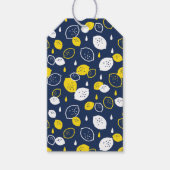Navy Blue Lemon Art - Erfrischendes Citrus Design Geschenkanhänger (Vorderseite)
