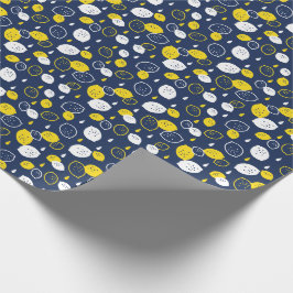 Navy Blue Lemon Art - Erfrischendes Citrus Design Geschenkpapier