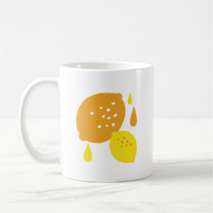 Navy Blue Lemon Art - Erfrischendes Citrus Design Kaffeetasse