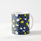 Navy Blue Lemon Art - Erfrischendes Citrus Design Kaffeetasse (VorderseiteRechts)