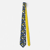 Navy Blue Lemon Art - Erfrischendes Citrus Design Krawatte (Vorderseite)