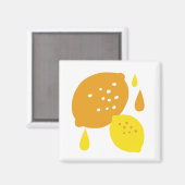 Navy Blue Lemon Art - Erfrischendes Citrus Design Magnet (Vorderseite/Rückseite)