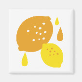 Navy Blue Lemon Art - Erfrischendes Citrus Design Magnet (Vorne)