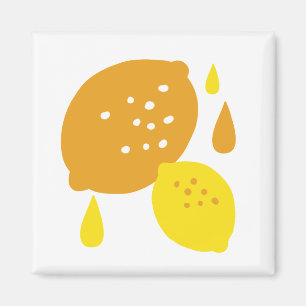 Navy Blue Lemon Art - Erfrischendes Citrus Design Magnet