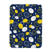 Navy Blue Lemon Art - Erfrischendes Citrus Design Magnet (Vertikal)