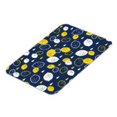 Navy Blue Lemon Art - Erfrischendes Citrus Design Magnet (Linke Seite)