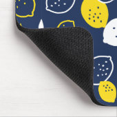 Navy Blue Lemon Art - Erfrischendes Citrus Design Mousepad (Ecke)