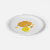 Navy Blue Lemon Art - Erfrischendes Citrus Design Pappteller (Schrägansicht)