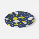 Navy Blue Lemon Art - Erfrischendes Citrus Design Pappteller (Schrägansicht)