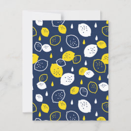 Navy Blue Lemon Art - Erfrischendes Citrus Design Postkarte