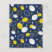 Navy Blue Lemon Art - Erfrischendes Citrus Design Postkarte (Vorderseite)