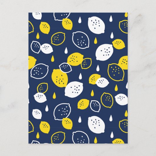 Navy Blue Lemon Art - Erfrischendes Citrus Design Postkarte (Vorderseite)