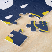Navy Blue Lemon Art - Erfrischendes Citrus Design Puzzle (Seite)