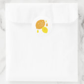 Navy Blue Lemon Art - Erfrischendes Citrus Design Runder Aufkleber (Tasche)