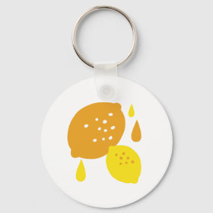 Navy Blue Lemon Art - Erfrischendes Citrus Design Schlüsselanhänger