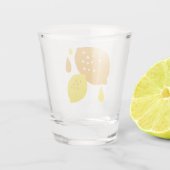 Navy Blue Lemon Art - Erfrischendes Citrus Design Schnapsglas (Rückseite)