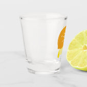 Navy Blue Lemon Art - Erfrischendes Citrus Design Schnapsglas (Links)