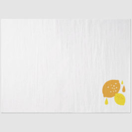 Navy Blue Lemon Art - Erfrischendes Citrus Design Seidenpapier