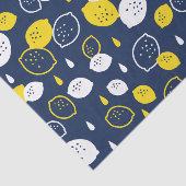 Navy Blue Lemon Art - Erfrischendes Citrus Design Seidenpapier (Ausschnitt)