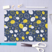 Navy Blue Lemon Art - Erfrischendes Citrus Design Seidenpapier (Handwerk)