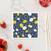 Navy Blue Lemon Art - Erfrischendes Citrus Design Serviette (Beispiel)