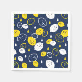 Navy Blue Lemon Art - Erfrischendes Citrus Design Serviette (Vorderseite)