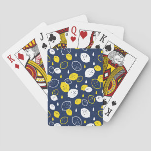Navy Blue Lemon Art - Erfrischendes Citrus Design Spielkarten