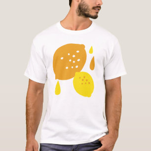 Navy Blue Lemon Art - Erfrischendes Citrus Design T-Shirt